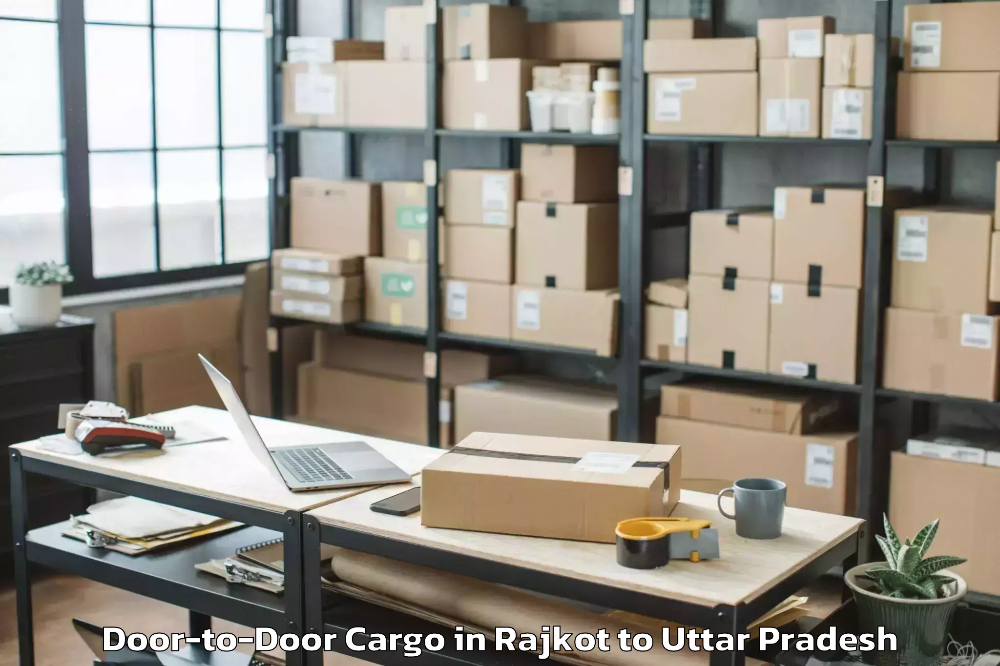 Quality Rajkot to Sampurnanand Sanskrit Vishvavi Door To Door Cargo